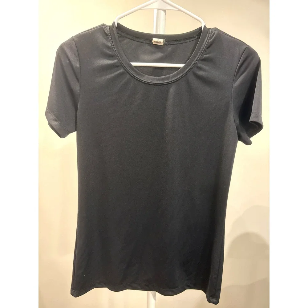 Vintage Alo Yoga Black Performance Short Sleeve Workout Tee Womens XS Crewneck